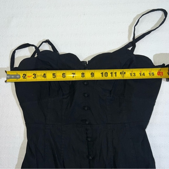 Anthropologie Womens Midi Dress Size 6 Black Preppy Party Celebration Front Slit - Picture 10 of 14